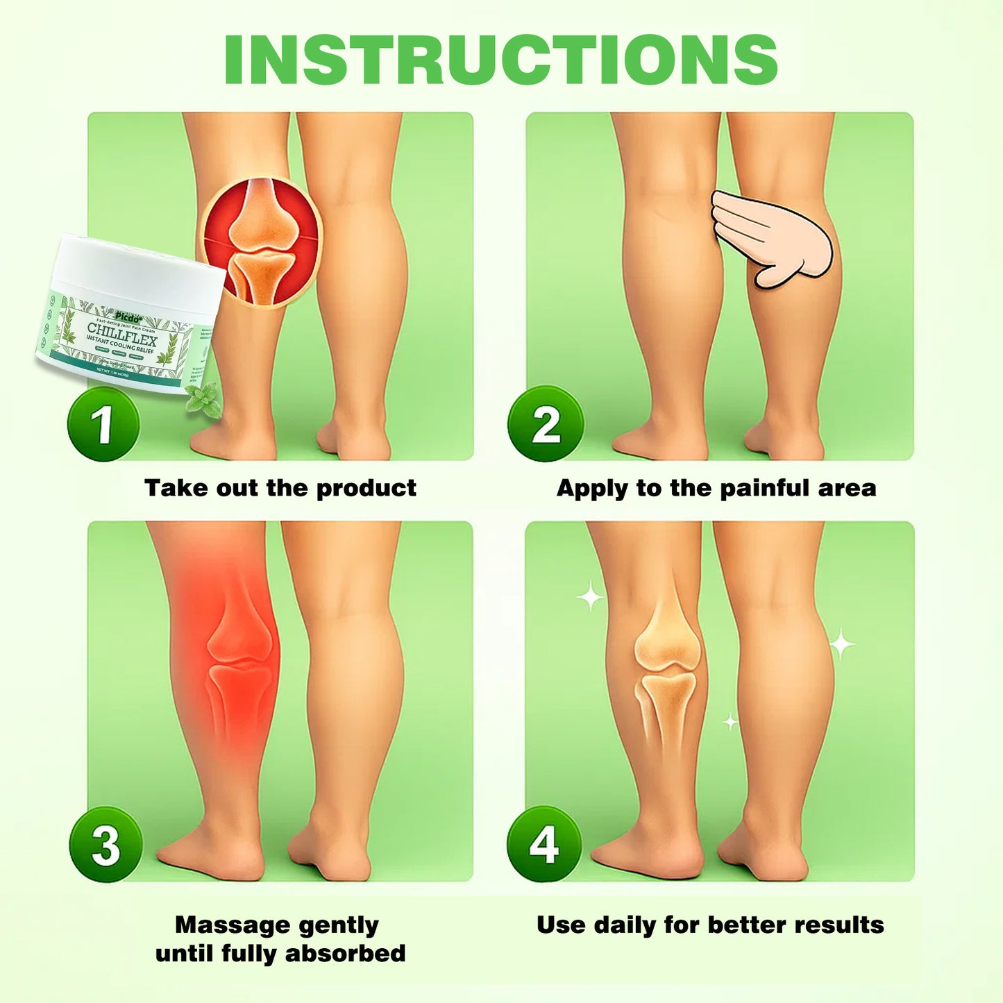 Picdo® Chillflex Fast-Acting Joint Pain Cream🌱For the treatment of |Arthritis|Joint deformities|Rheumatism|Sports injuries|Muscle injuries