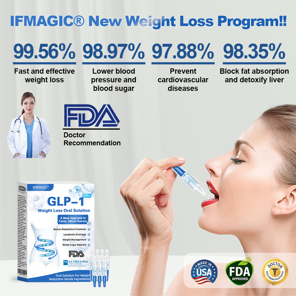 IFMAGIC® GLP-1 Pro Weight Loss Oral Solution✅One dose a day — see results in 7 days👩⚕️Suitable for obesity, cardiovascular diseases, diabetes, sleep apnea, high cholesterol and blood lipids, joint problems, and various other conditions👍