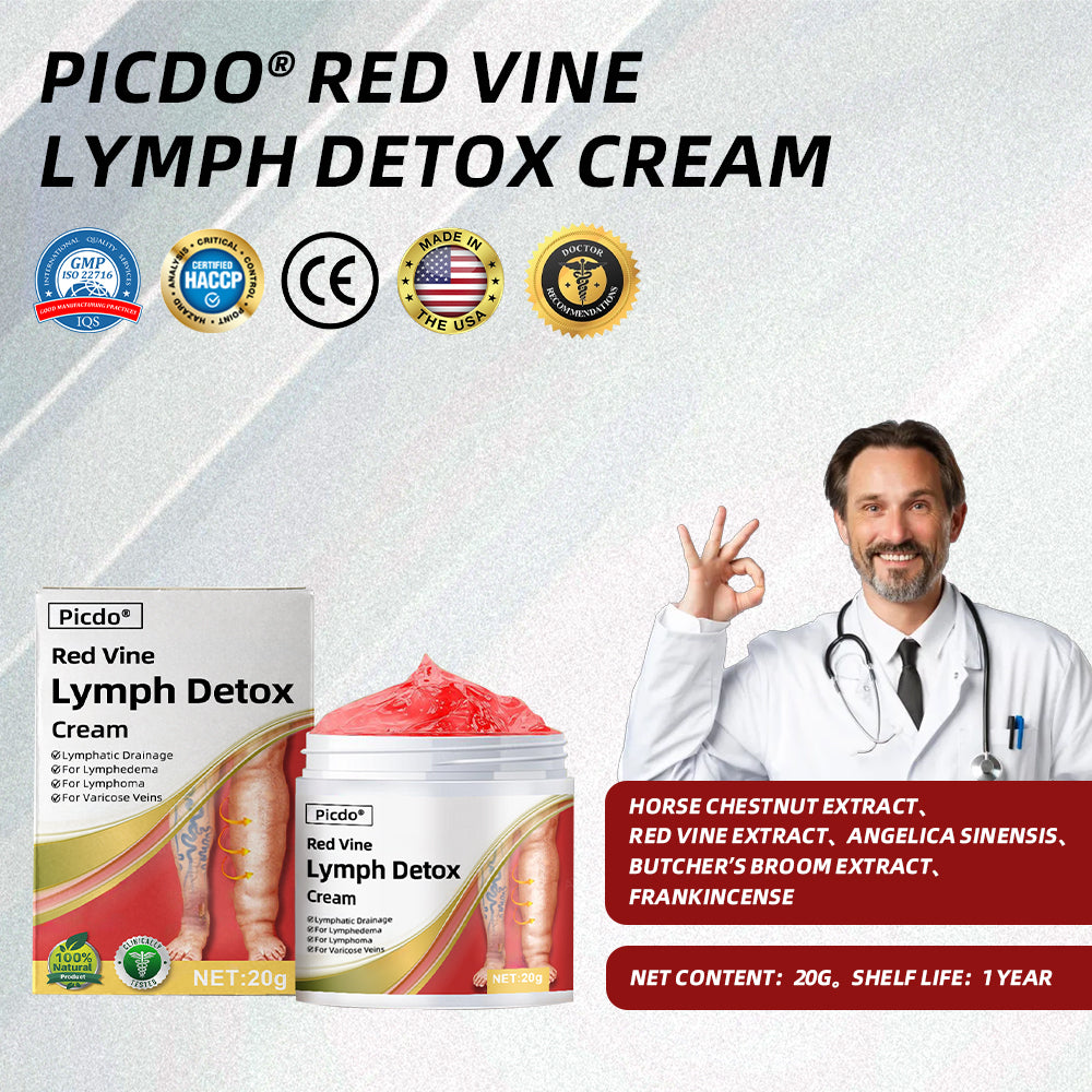 Picdo® Red Vine Lymph Detox Cream👩⚕️Indicated for lymphedema, lymphoma, lymphadenopathy, lymphatic malformations, and varicose veins🌱